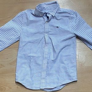 Vineyard Vines Boys’ stretch cotton Oxford plaid shirt